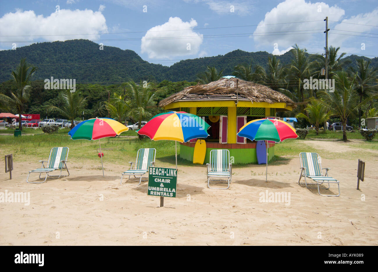 beachchair rental on Maracas Beach Trinidad West Indies Stock Photo Alamy