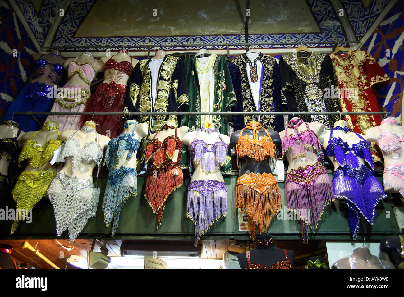 Belly dancing outfits for sale in the Grand Bazaar. Istanbul, Turkey