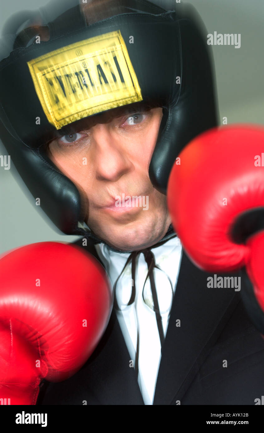 business man boxer Stock Photo