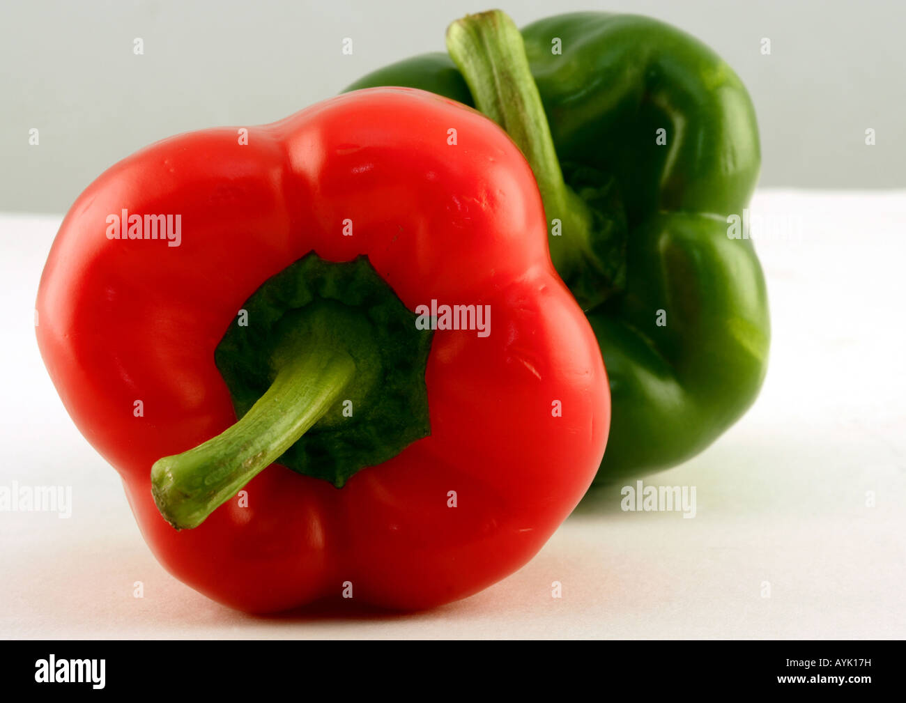 Red and Green Peppers (Capsicum) Stock Photo