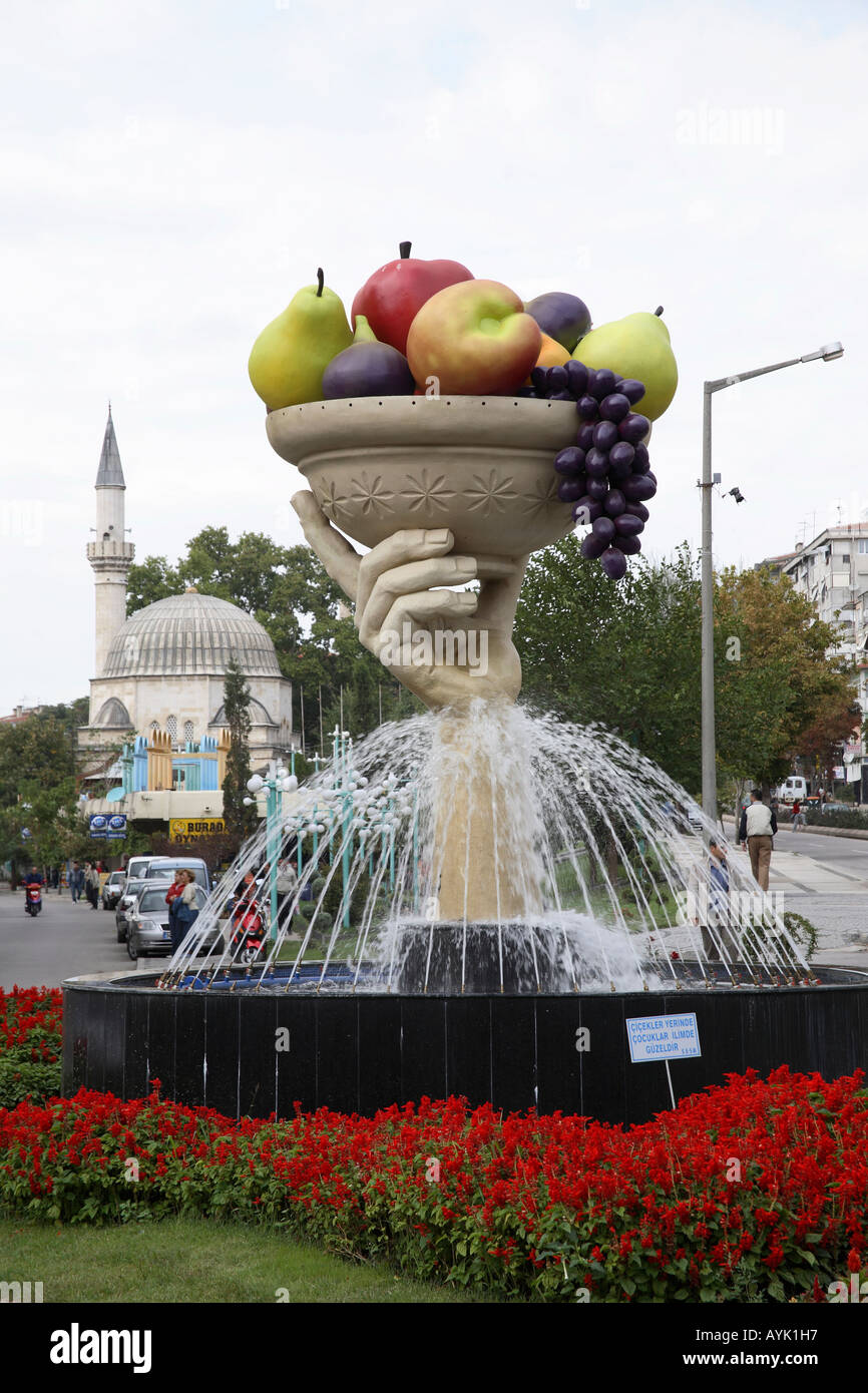 Fountain of hand and fruitbowl. Edirne, Turkey Stock Photo
