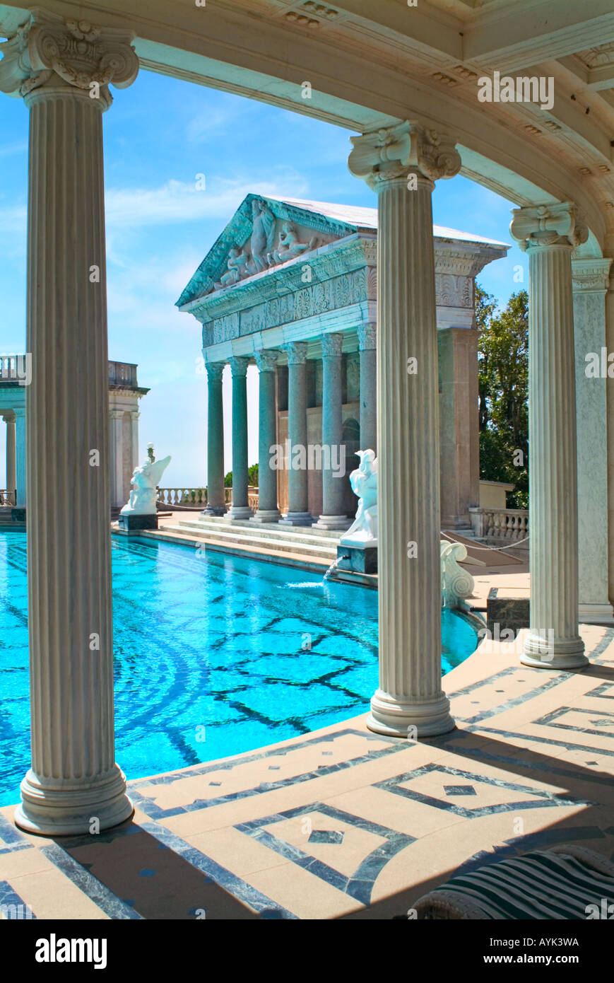 Neptune Pool at Hearst Castle Mansion located in San Simeon California USA Stock Photo