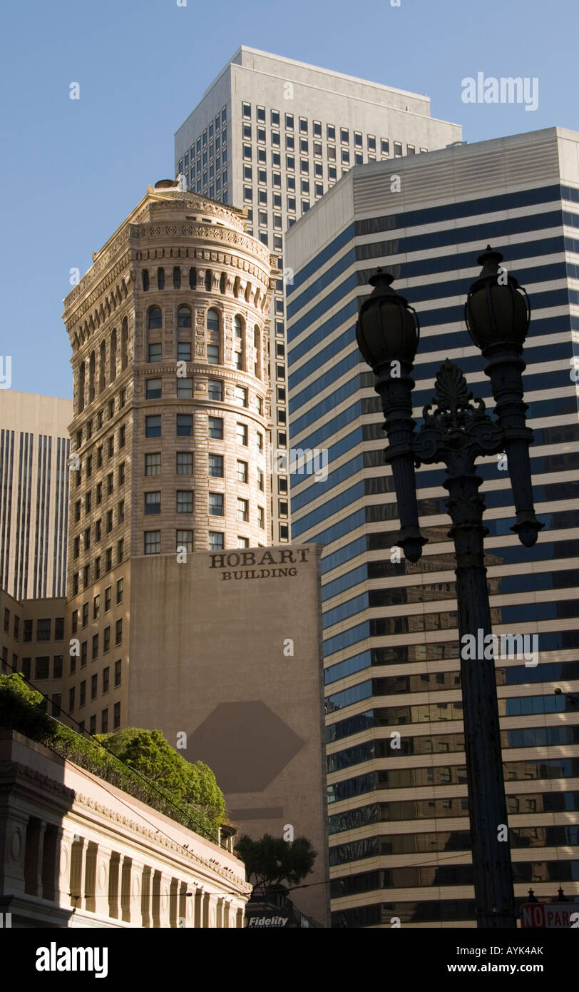 A mixture of architectural styles in downtown San Francisco Stock Photo