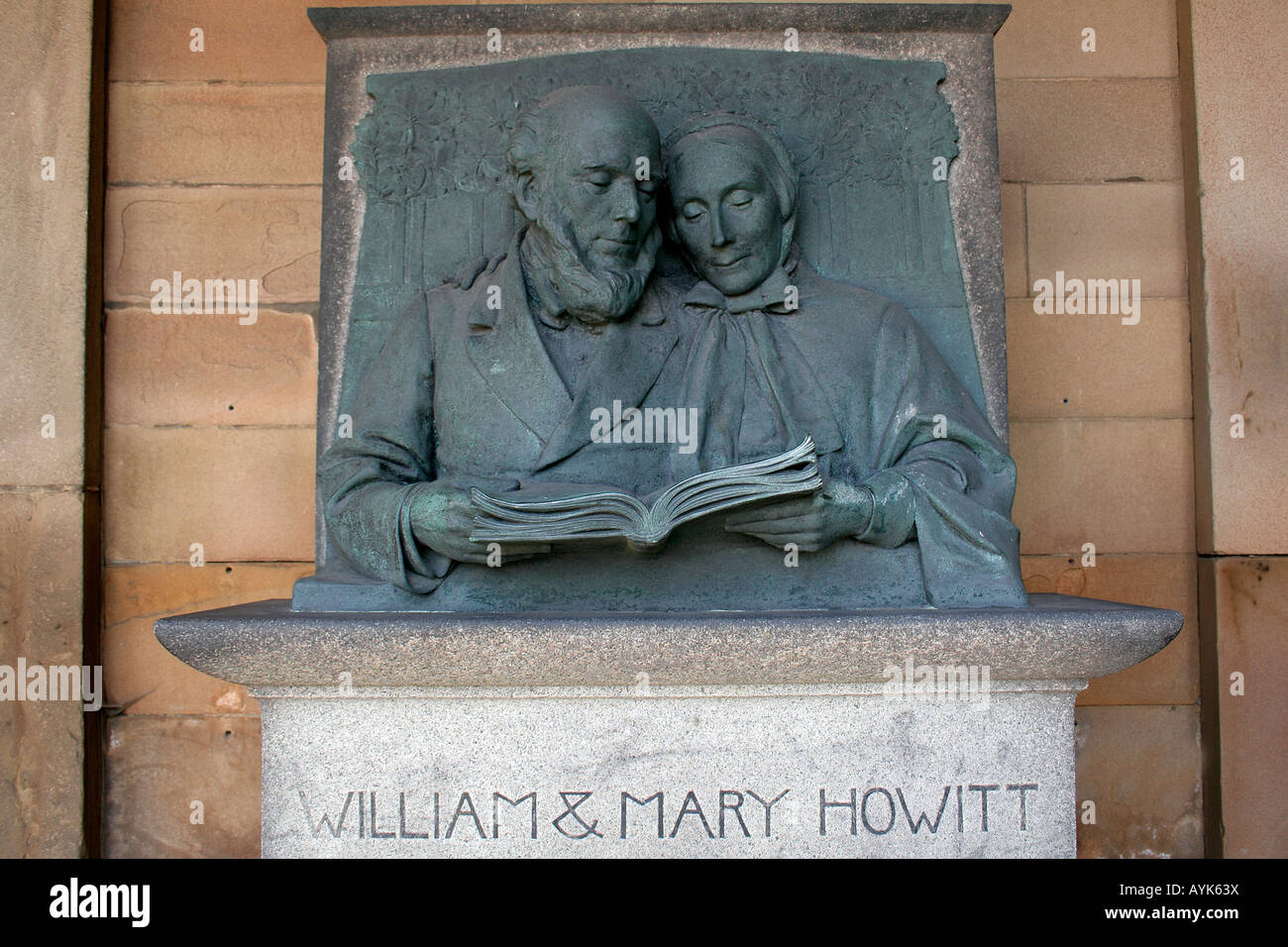 Statue of William and Mary Howitt at Nottingham Castle Nottinghamshire England Britain UK Europe Stock Photo
