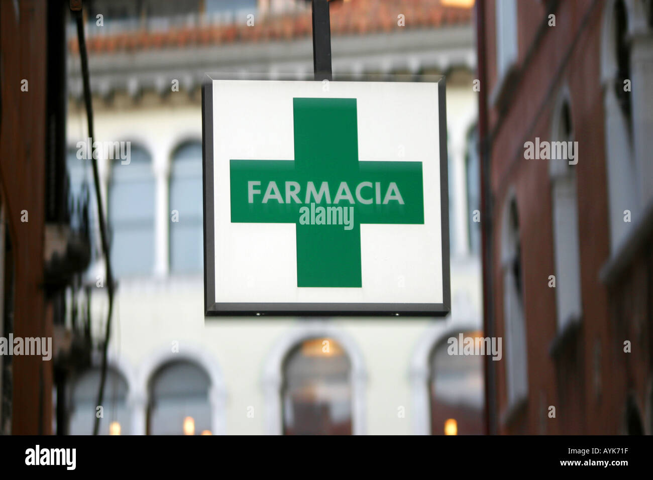 Italy pharmacy farmacia Stock Photo