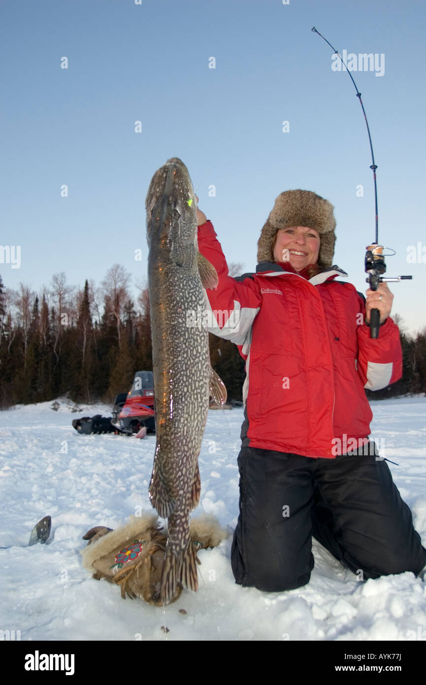 Ice fishing female canada hi-res stock photography and images - Alamy