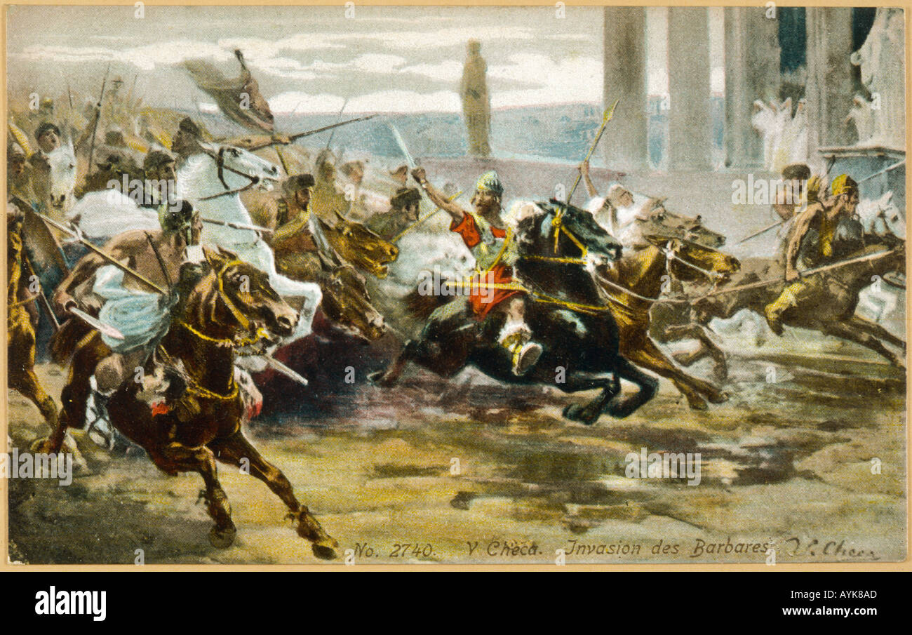 Visigoths Sack Rome Stock Photo