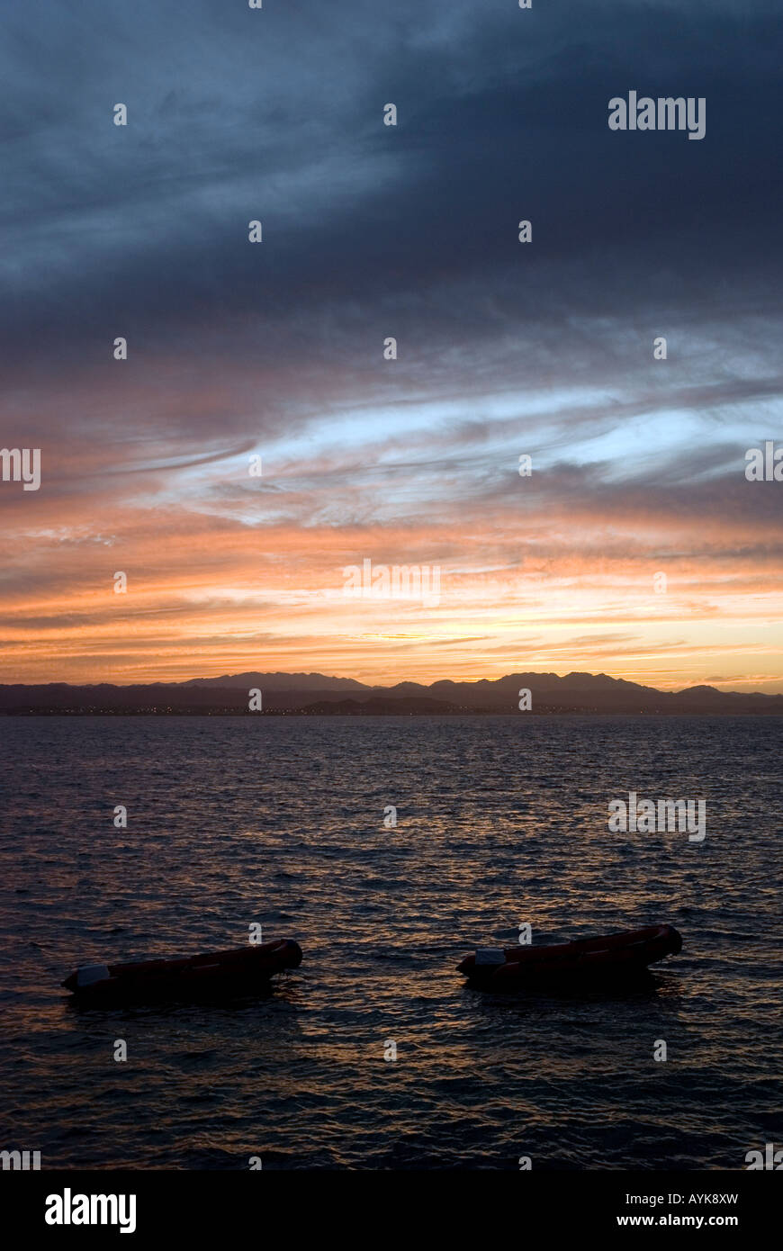 Sunset over the Red Sea, Egypt. Stock Photo