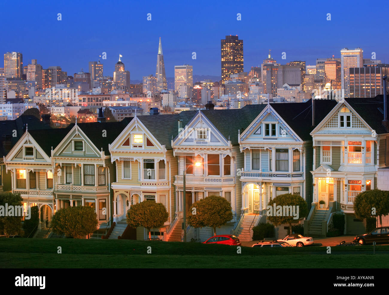 Victorian homes at Alamo Square in San Francisco, the so called
