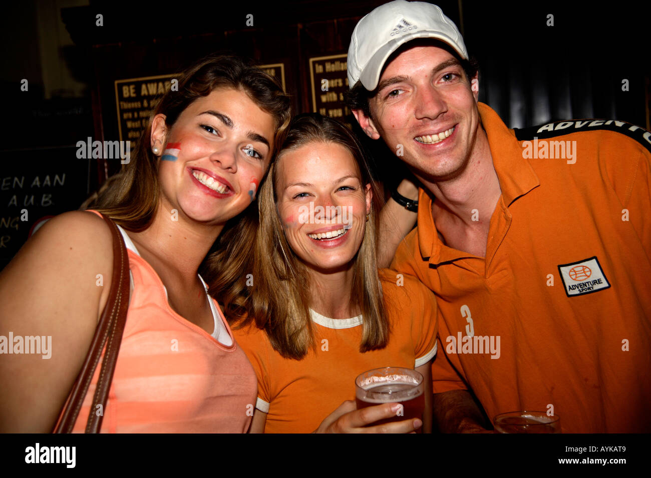 Dutch fans celebrating Holland's 1-0 victory over Serbia Montenegro in ...