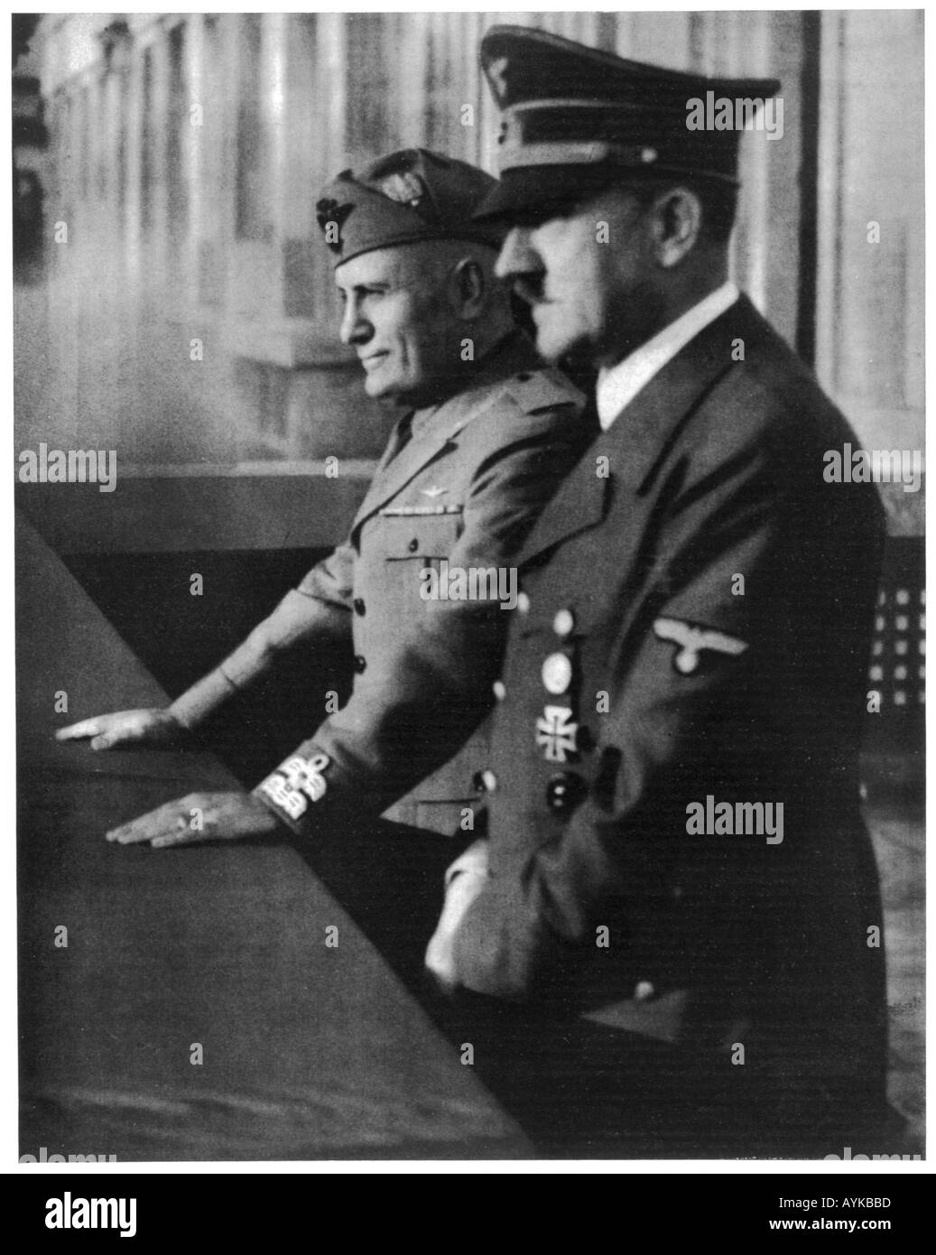 Mussolini Hitler Balcony Stock Photo