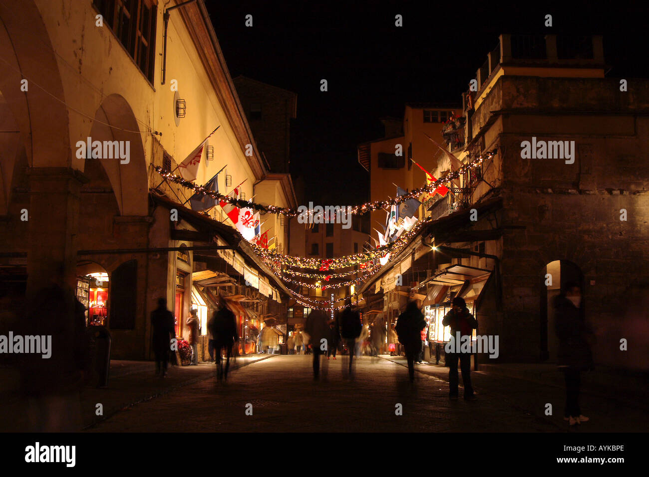 Christmas Shopping Ponte Vecchio Florence Italy Stock Photo Alamy