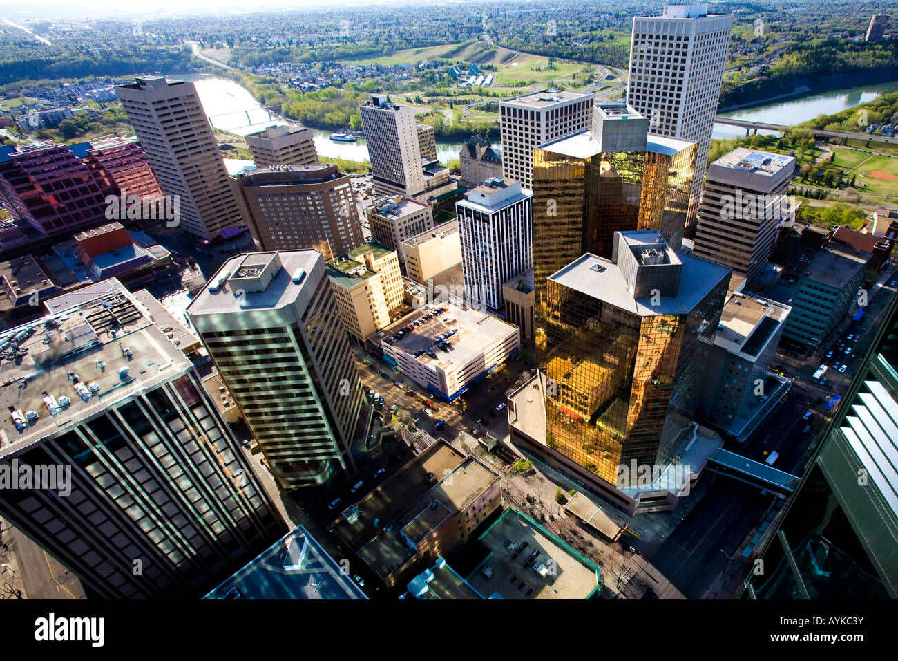 Aerial view of downtown, Edmonton, Alberta, Canada Stock Photo Alamy