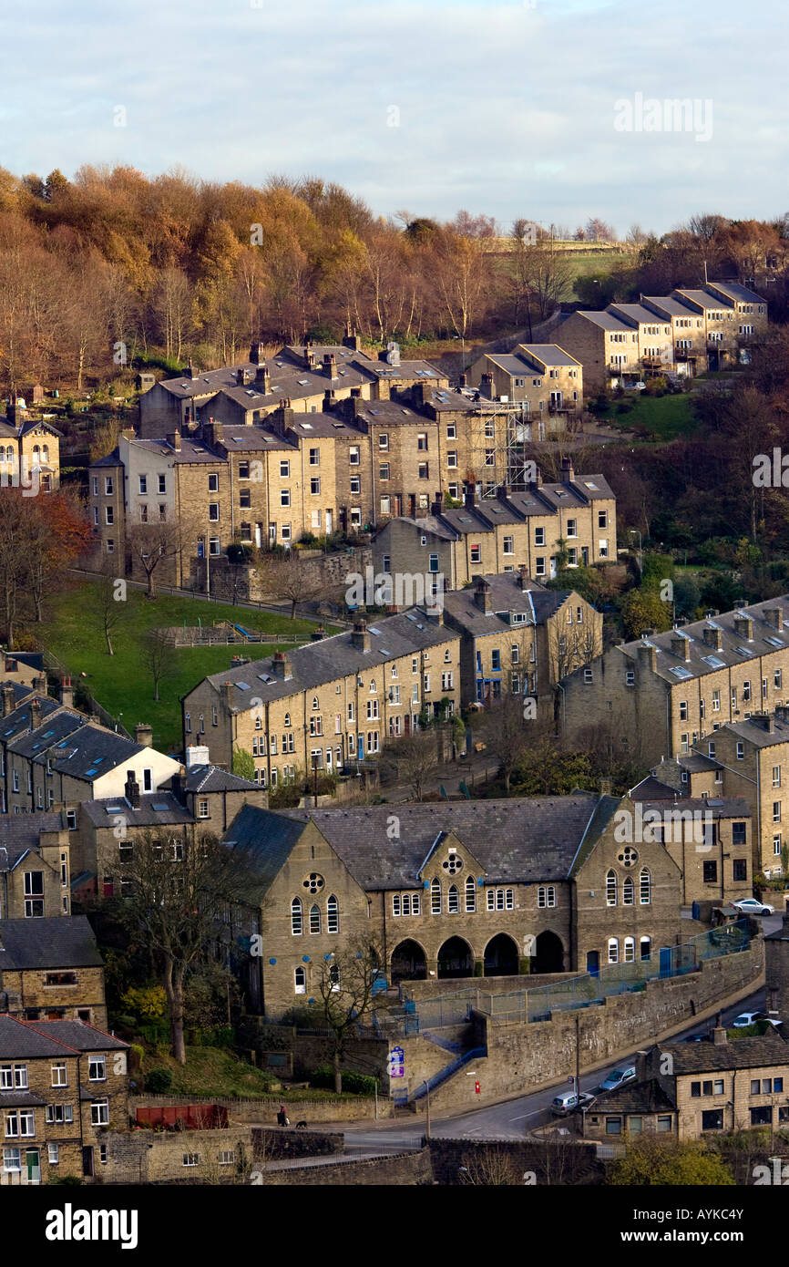 Terraced Houses Hebden Bridge near Halifax Calderdale West Yorkshire