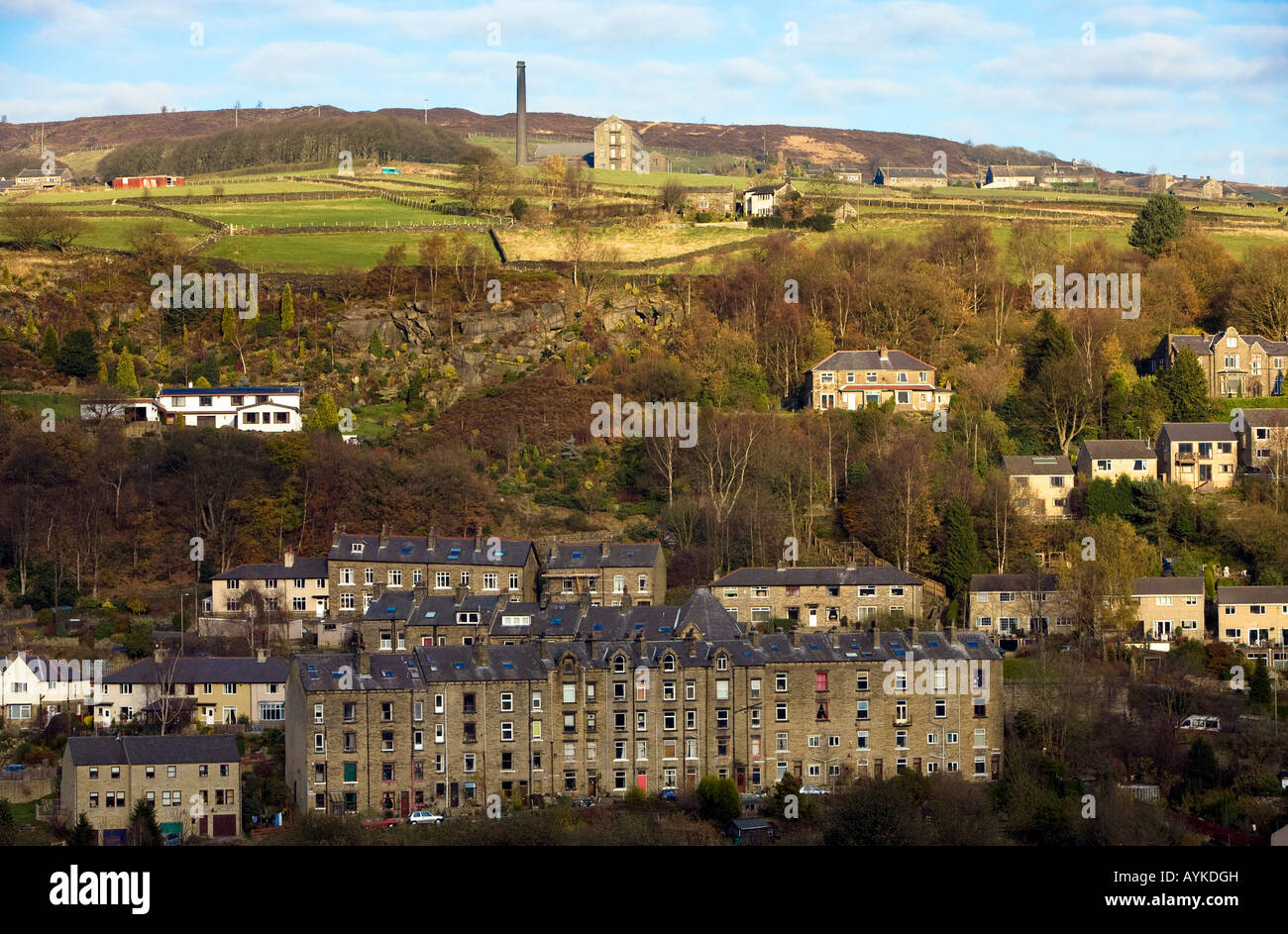 Terraced Houses Hebden Bridge near Halifax Calderdale West Yorkshire