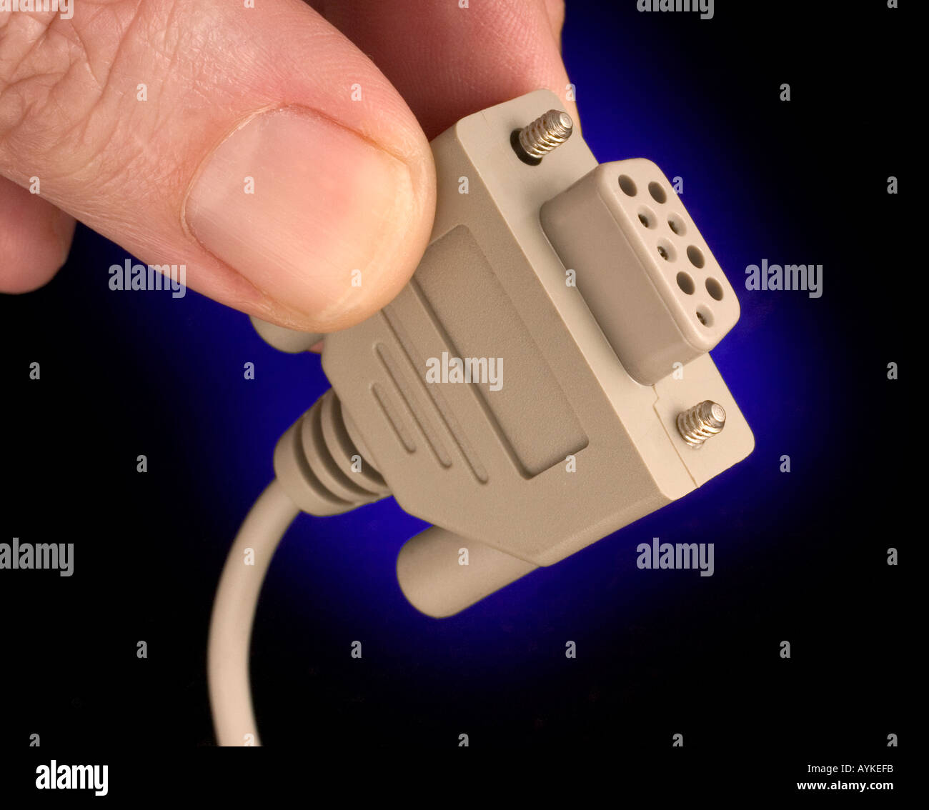 mouse serial port 9 pin plug Stock Photo