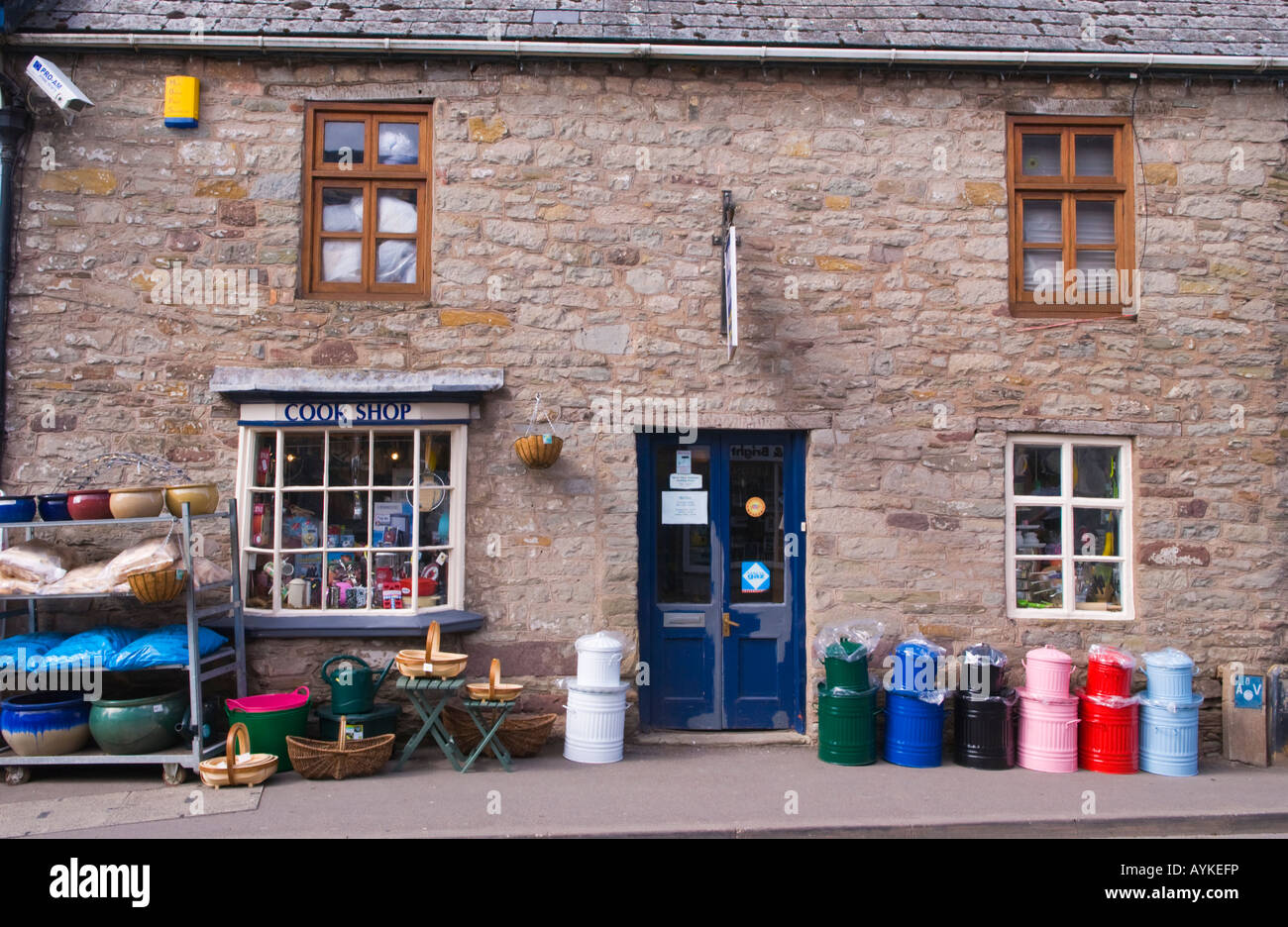 Cook Shop in town of Hay on Wye Powys Wales UK EU Stock Photo