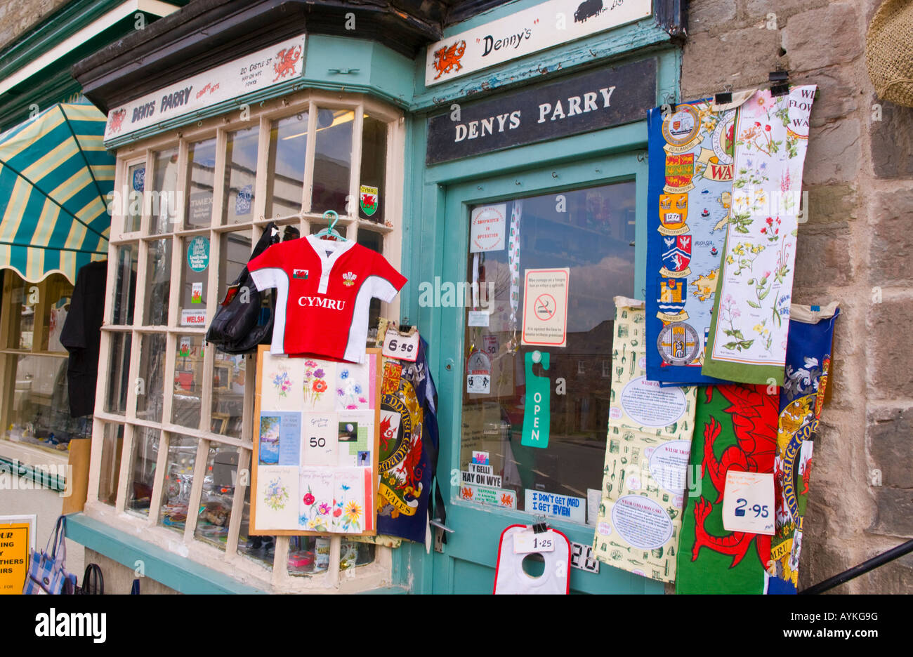 Denys Parry Welsh souvenir shop in town of Hay on Wye Powys Wales UK EU Stock Photo