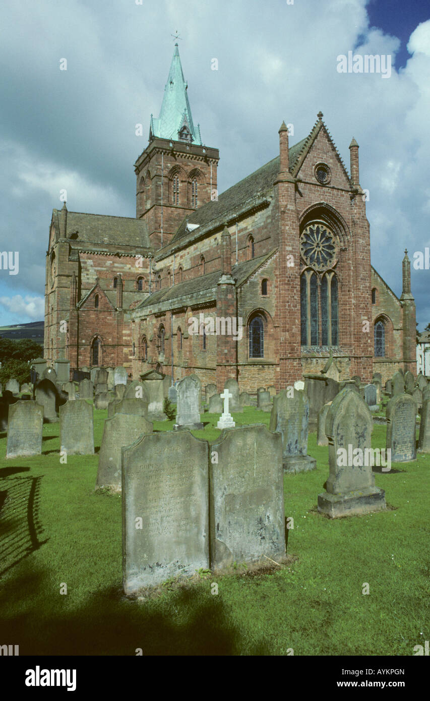 Scotland, Orkney Islands, St. Magnus Cathedral Kirkwall, begun in 1137 Stock Photo