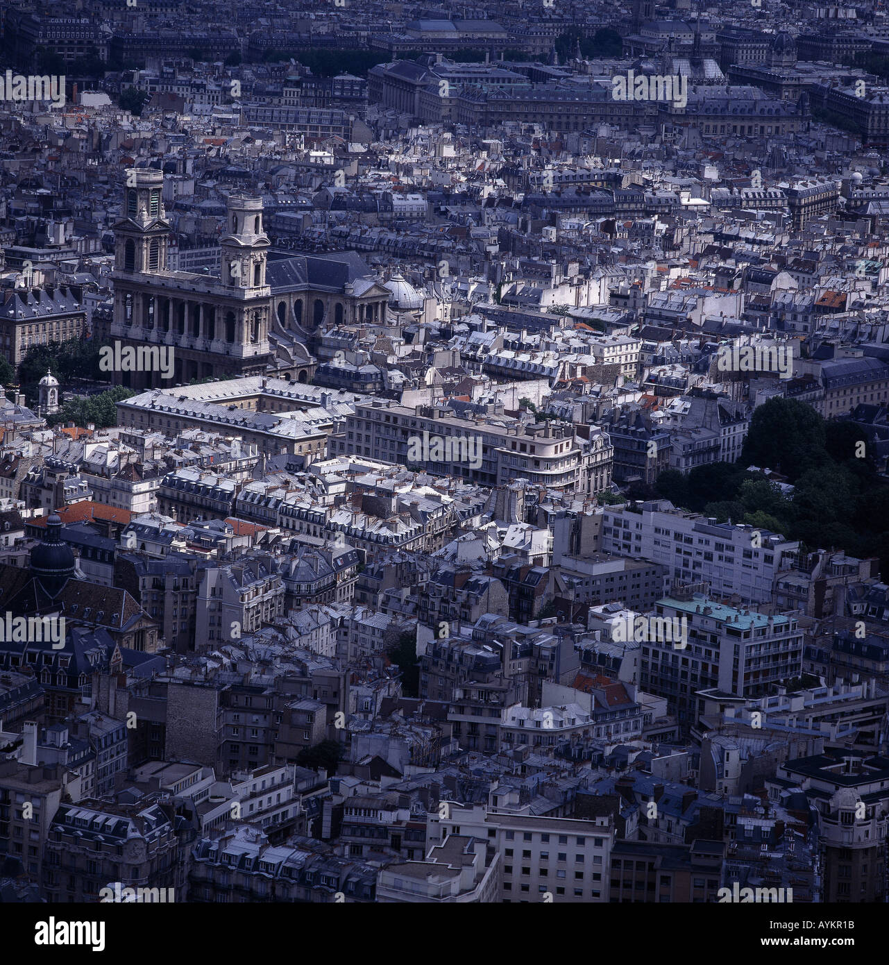 Paris Aussicht von St Suplice Quartier Latin Stock Photo