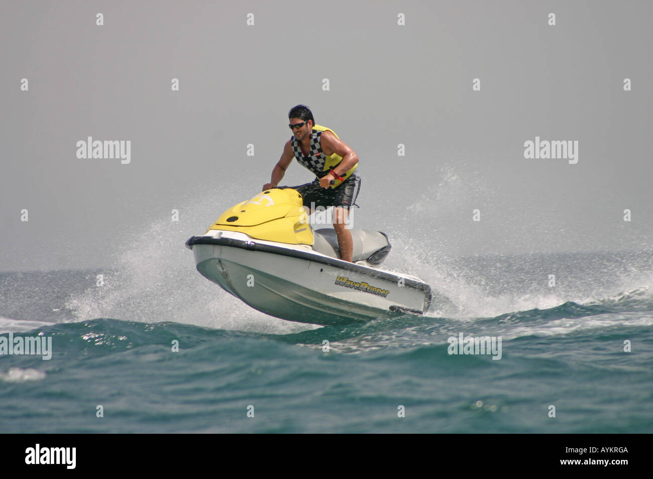 jet ski jumping waves Stock Photo Alamy