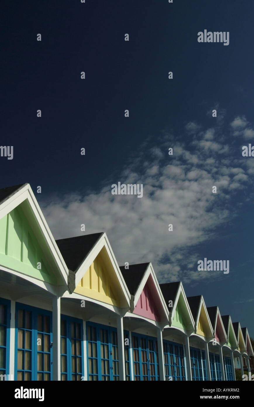 Weymouth colourful beach huts hi-res stock photography and images - Alamy