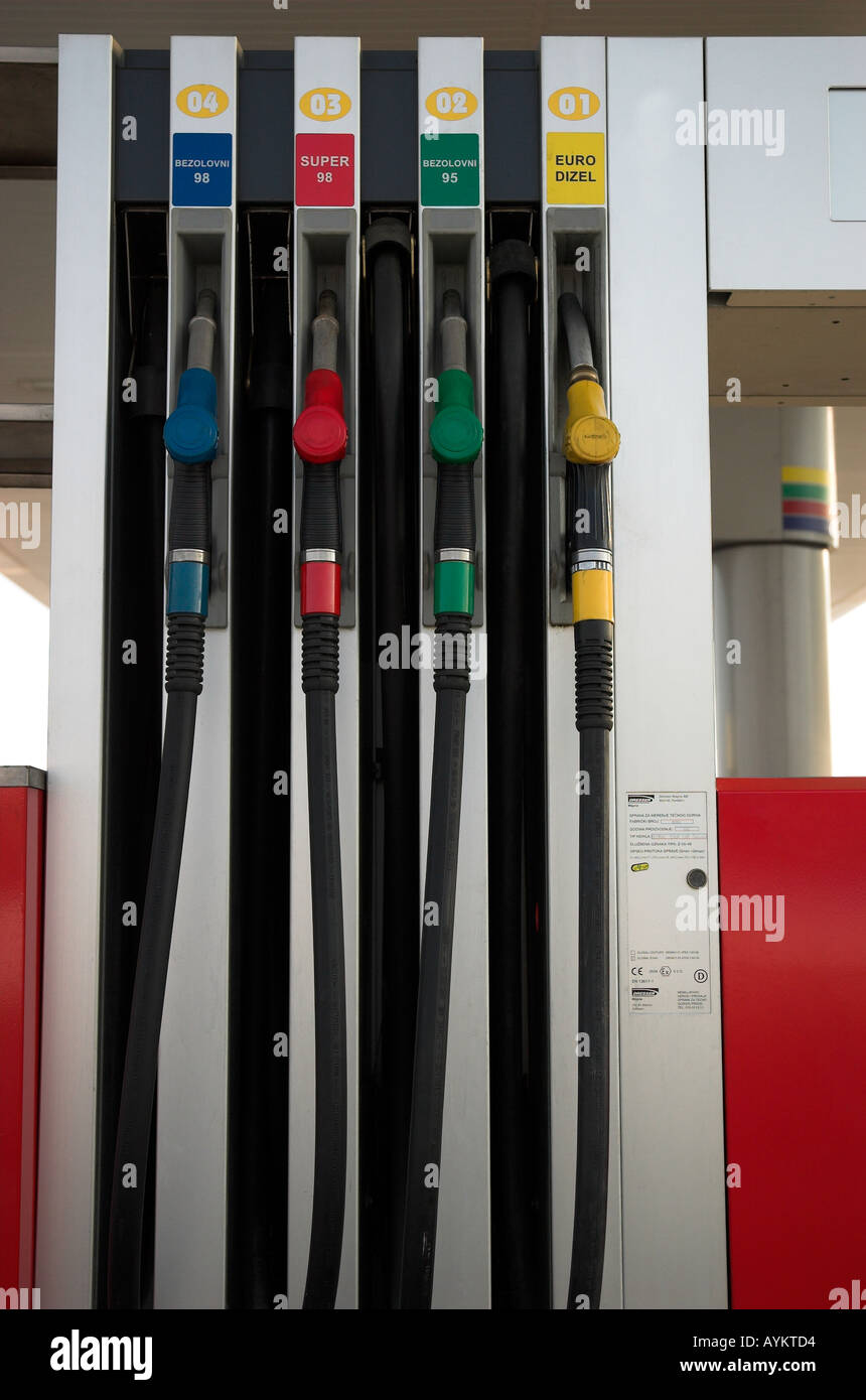 Gas Pump Nozzles Stock Photo Alamy