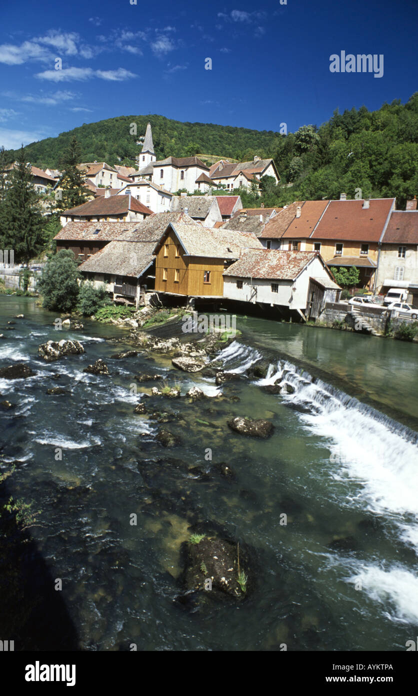 Pretty riverside village of Lods, Doubs, France Stock Photo Alamy
