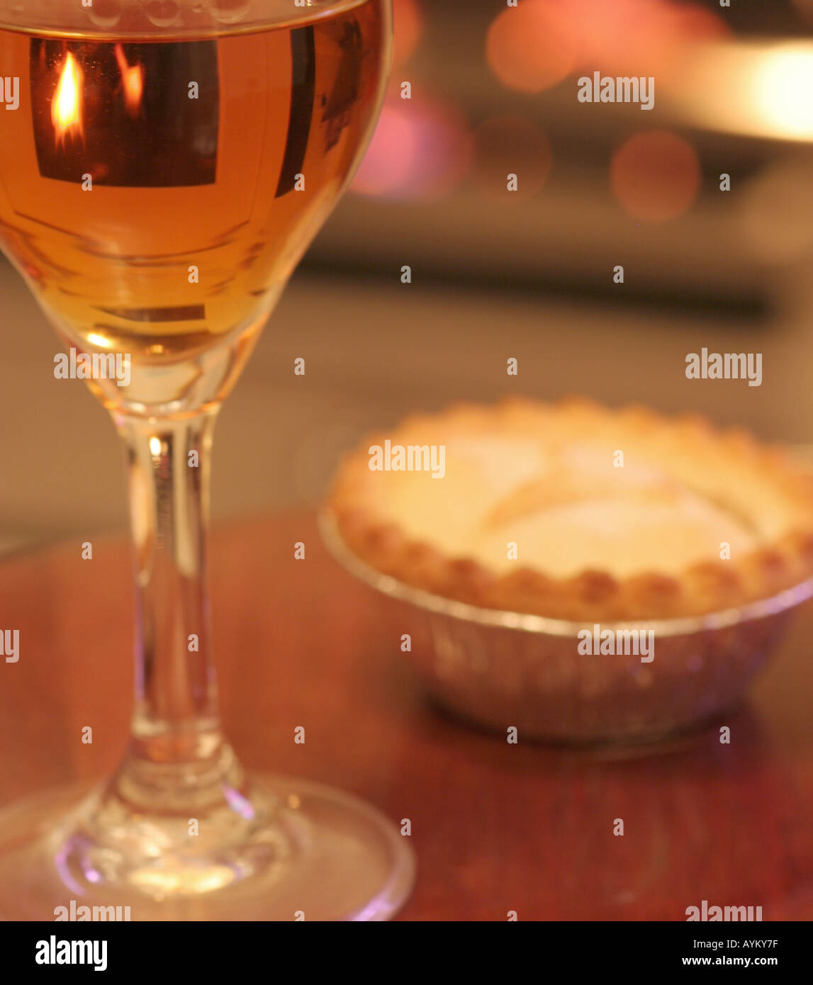 mince pie and sherry left for father christmas Stock Photo
