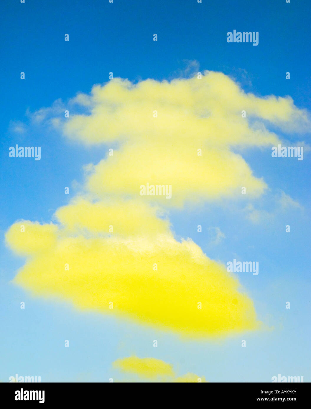 Yellow toxic clouds against blue sky Stock Photo Alamy