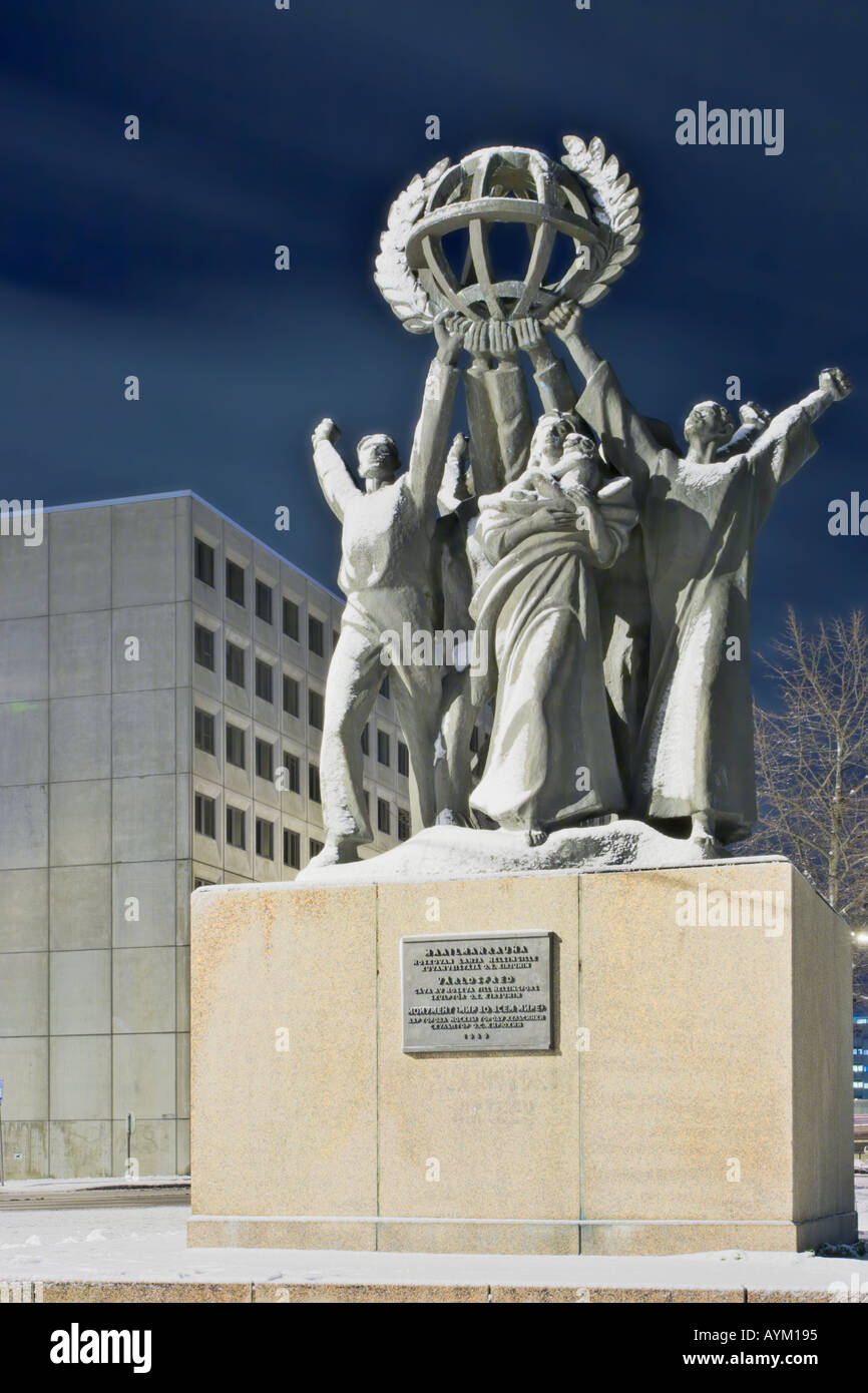 World peace bronze statue, Hakaniemi, Helsinki, Finland Stock Photo Alamy