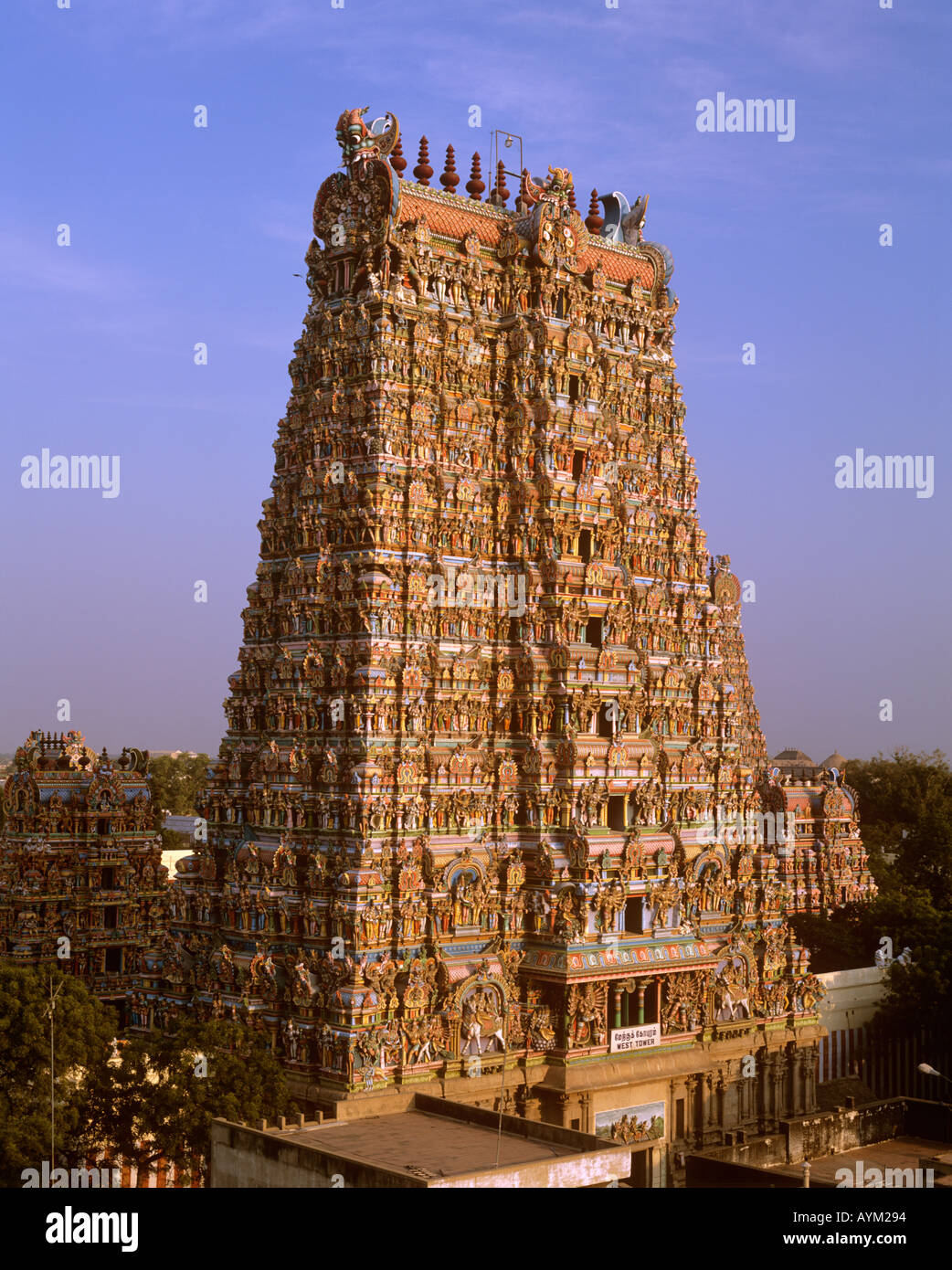 Minakshi Temple West Tower Madurai India Stock Photo Alamy