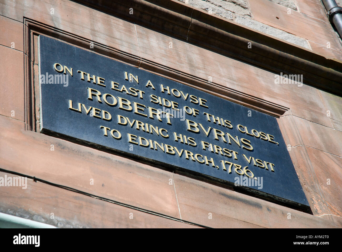 Robert Burns stayed here house in Edinburgh old town near castle terraces Stock Photo