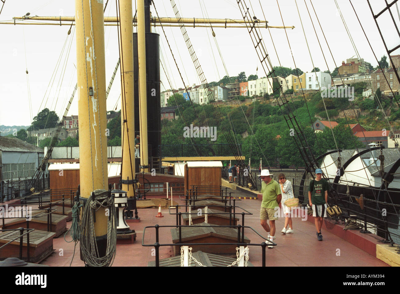 Deck view of SS Great Britain built by Victorian engineer Isambard