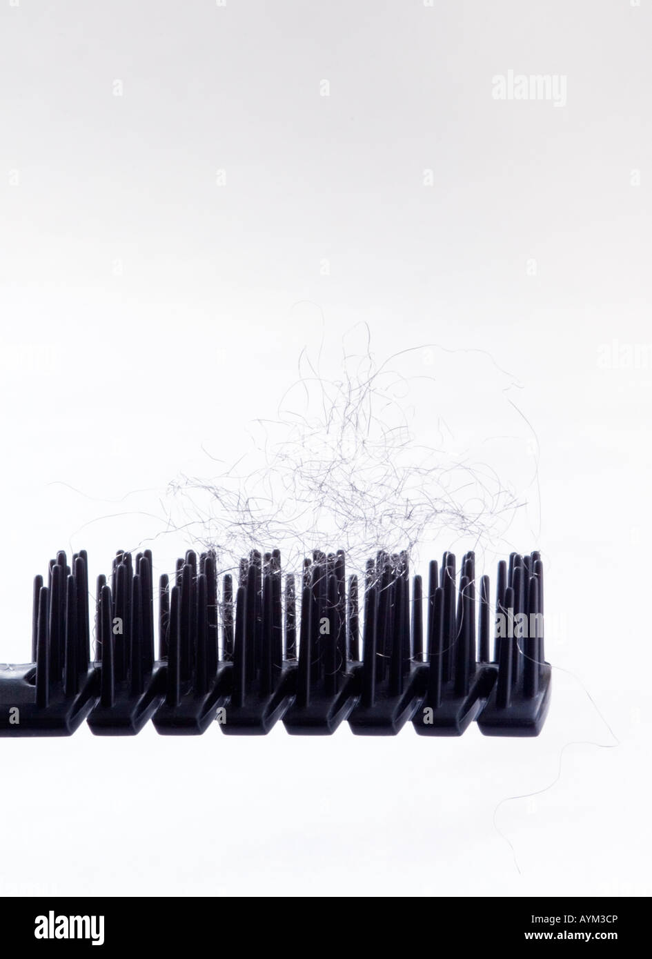 Black Hairbrush with wire wool resembling hair Stock Photo