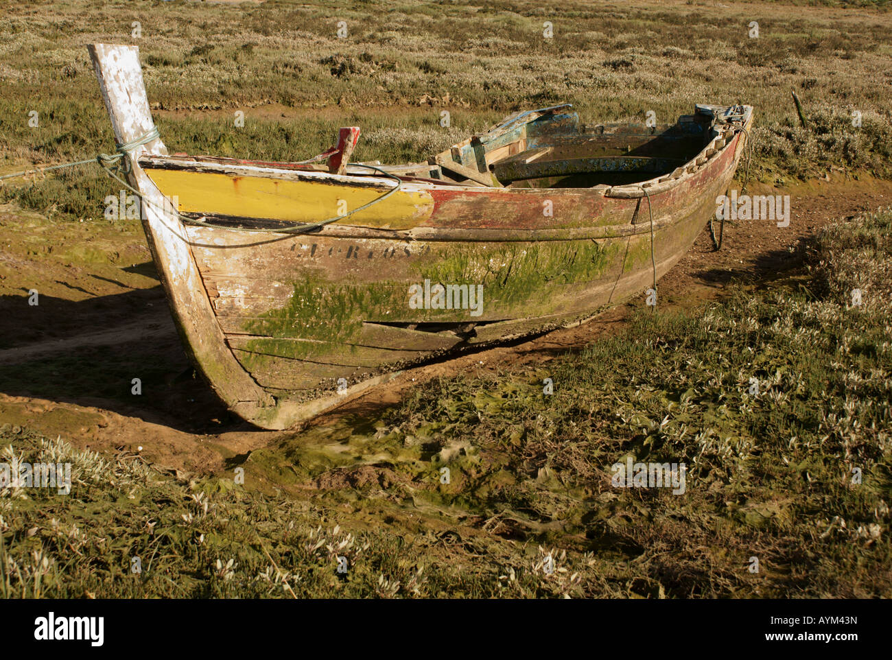 Old Wooden Fishing Boat Stock Photo - Alamy