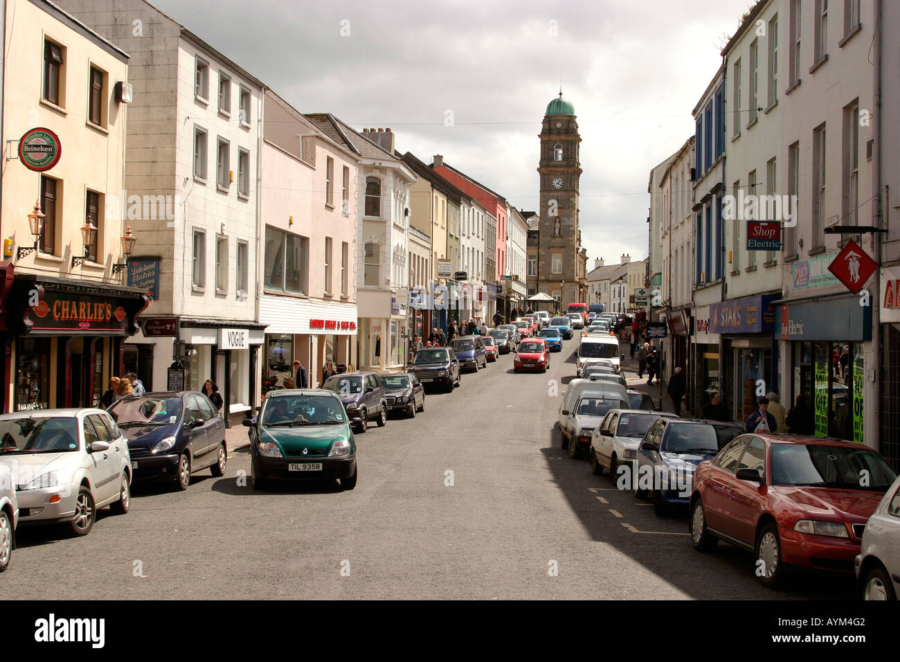 Co Fermanagh Enniskillen High Street Town Hall Stock Photo 9792257 Alamy
