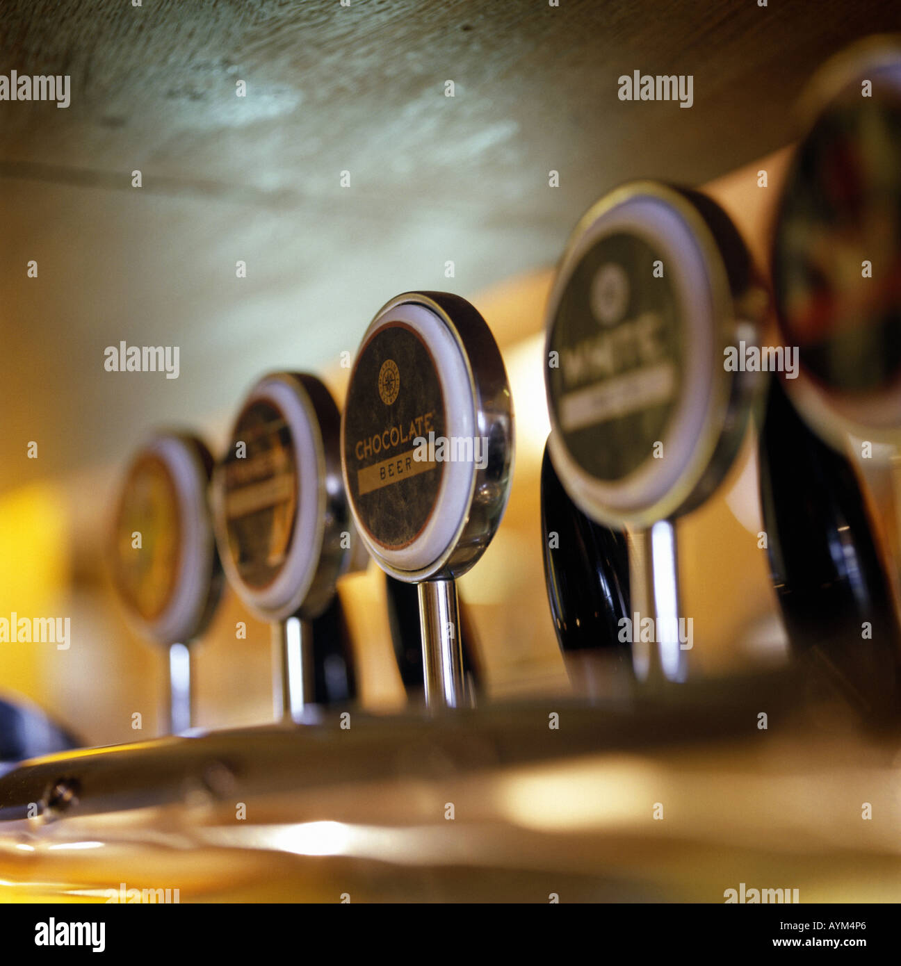 taps of different beers in the Greenwich Union Pub South East London England UK Stock Photo Alamy