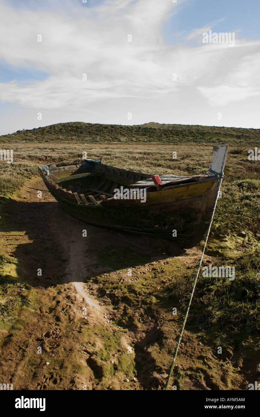 Old Wooden Fishing Boat Stock Photo - Alamy