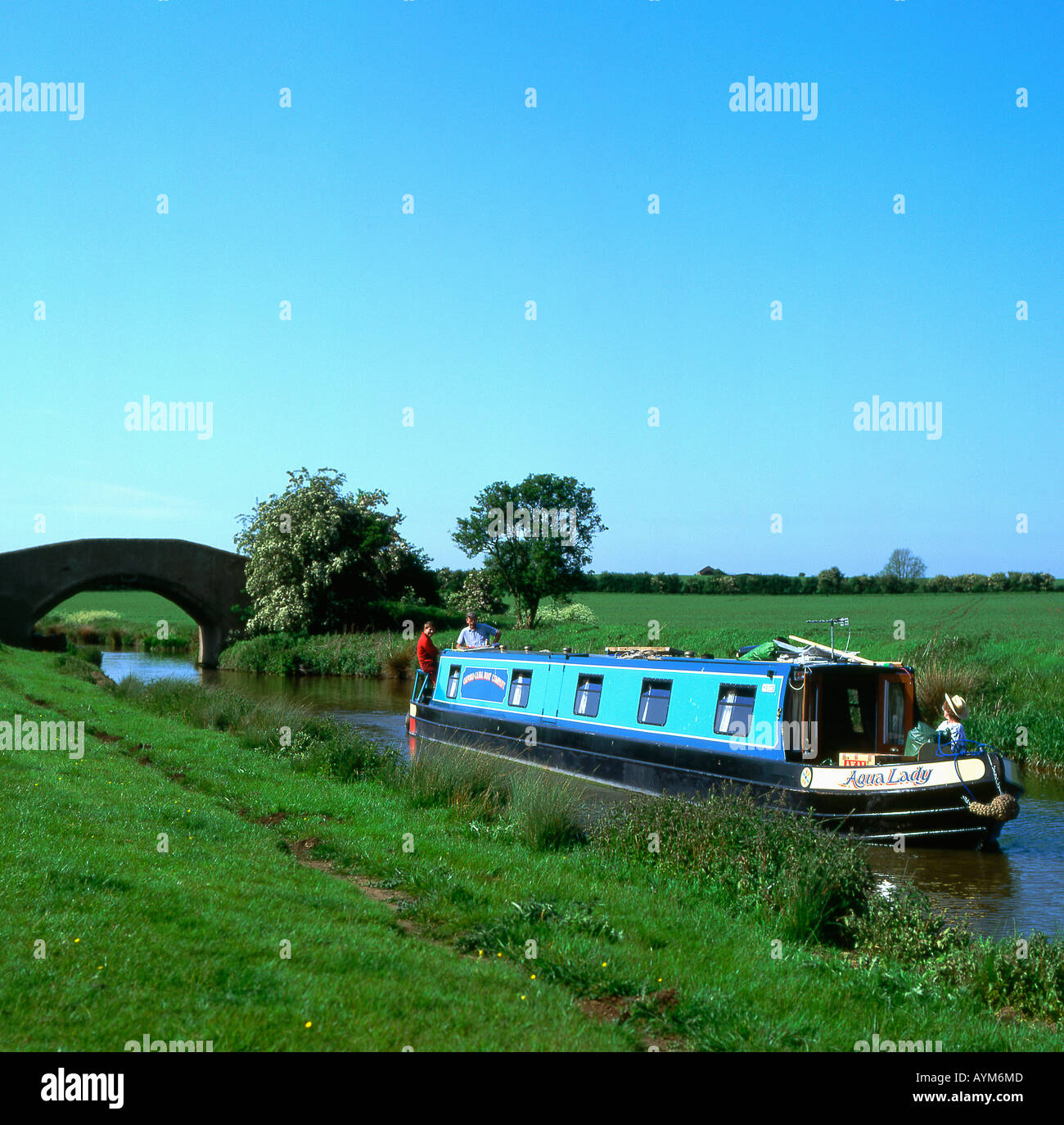 Narrowboat on Oxford Canal at Somerton in Oxfordshire England Stock