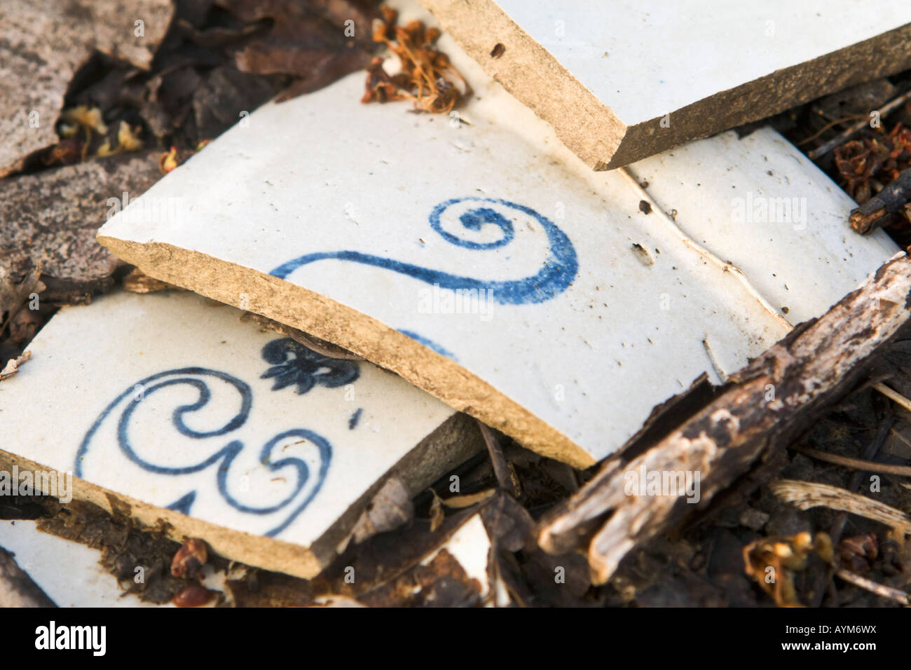 Broken stoneware shards Stock Photo Alamy