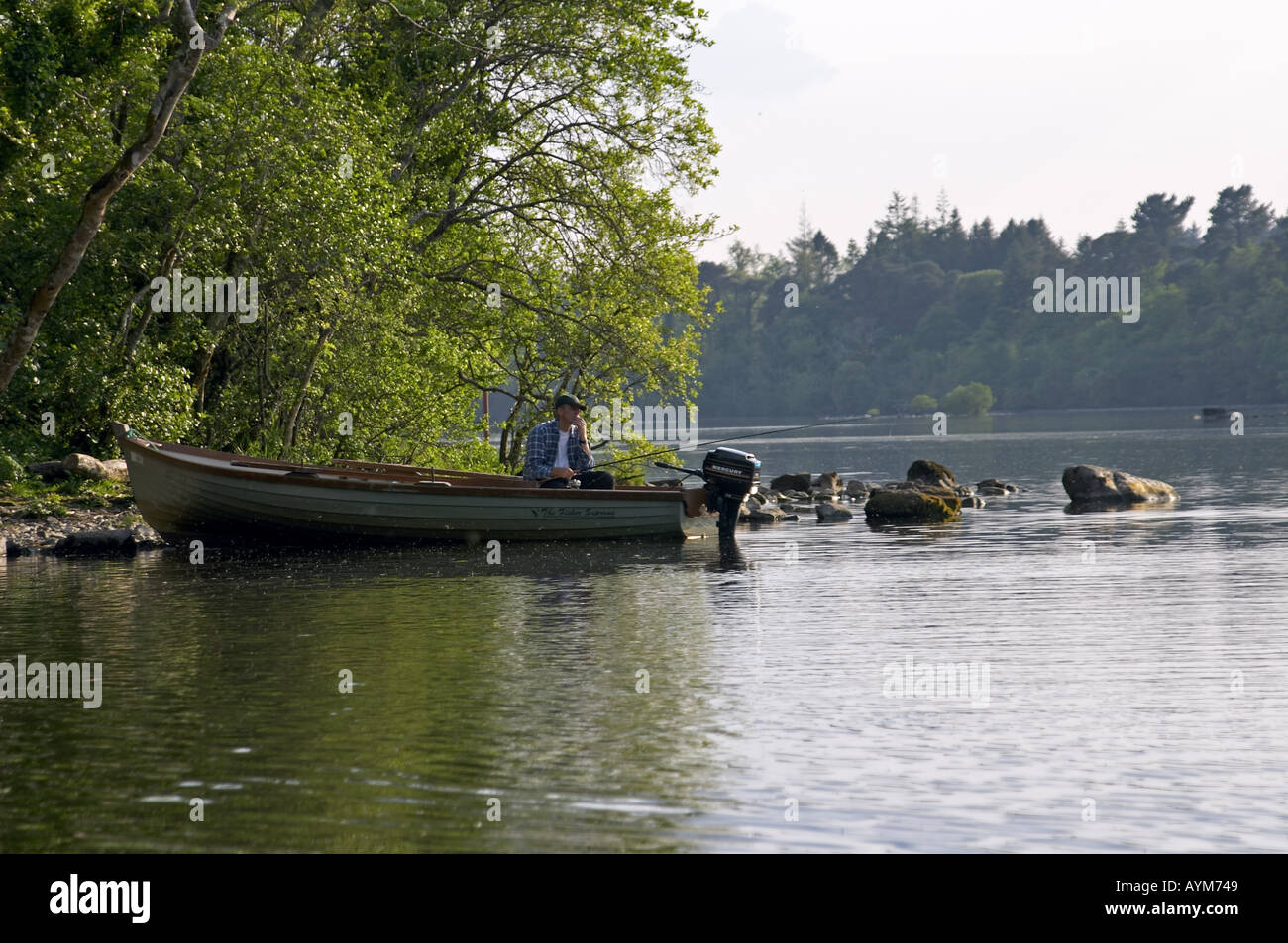 Fishing on Lough Corrib Cong Co Mayo Ireland Stock Photo - Alamy