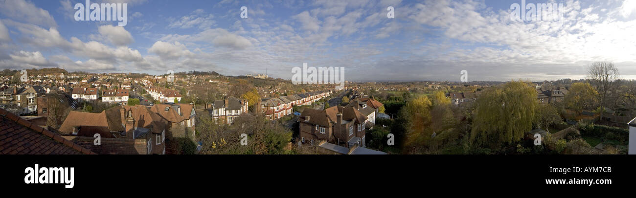 Oblique aerial view over North East London and Muswell Hill Stock Photo