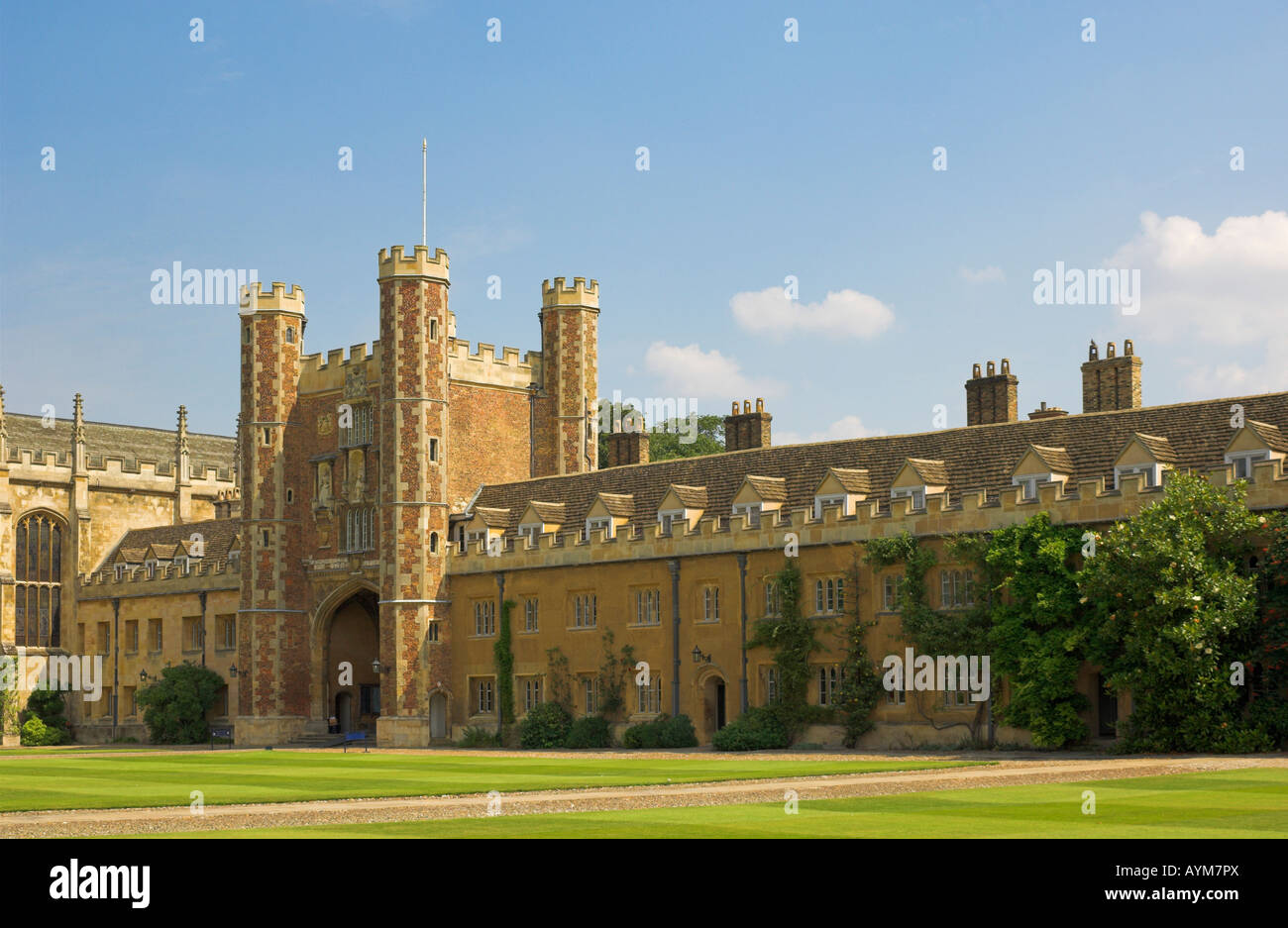 Gatehouse entrance to great court Trinity college main gate Cambridge