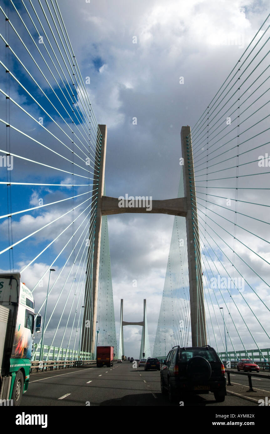 The second river severn crossing suspension bridge England and Wales Stock Photo