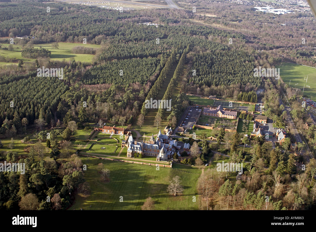 Aerial view of Minley Manor Hawley Berkshire England UK Stock Photo Alamy