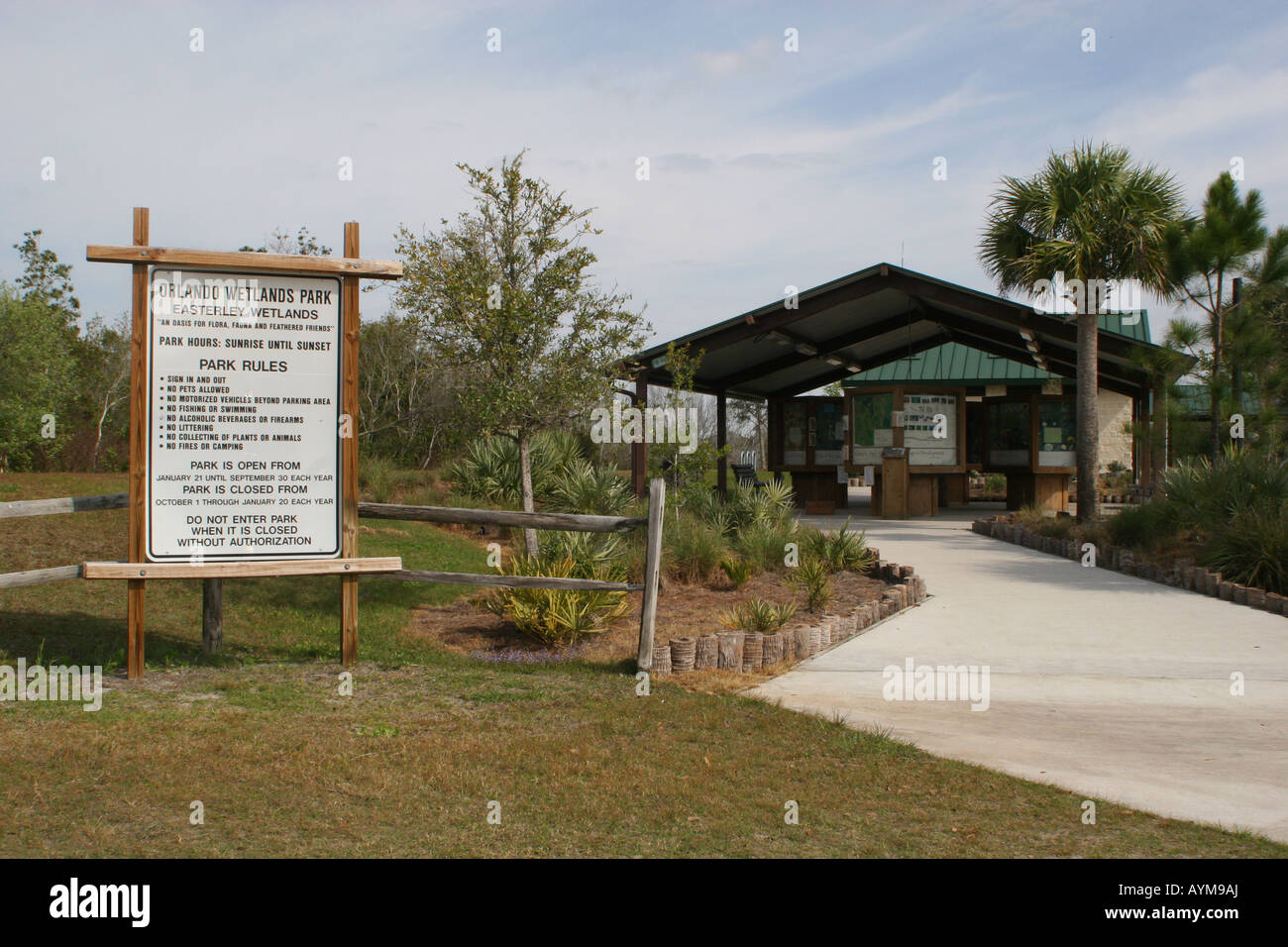 Orlando Wetlands Park Visitors Center Christmas Florida Stock Photo