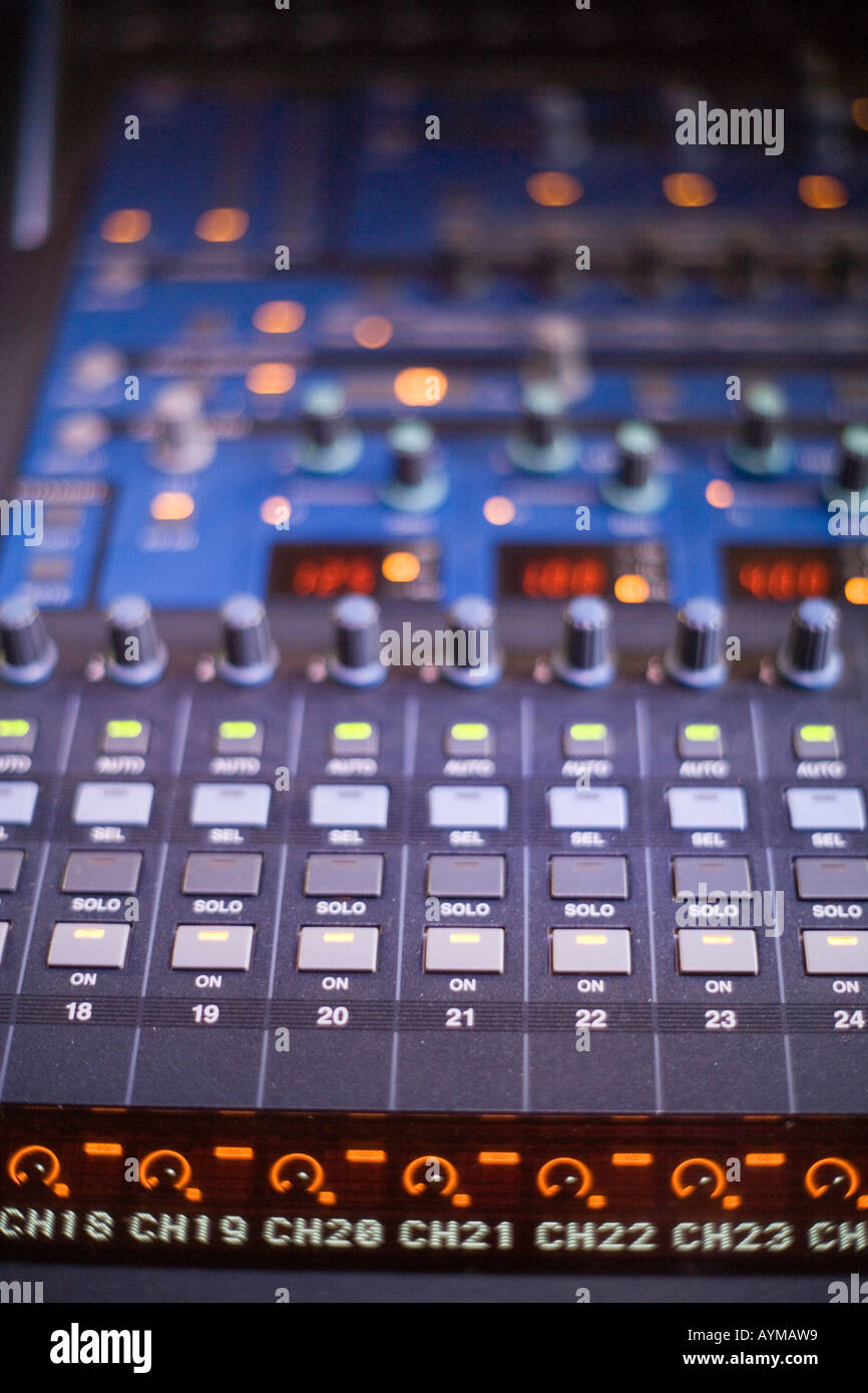 detail of a music mixer in a theater Stock Photo Alamy
