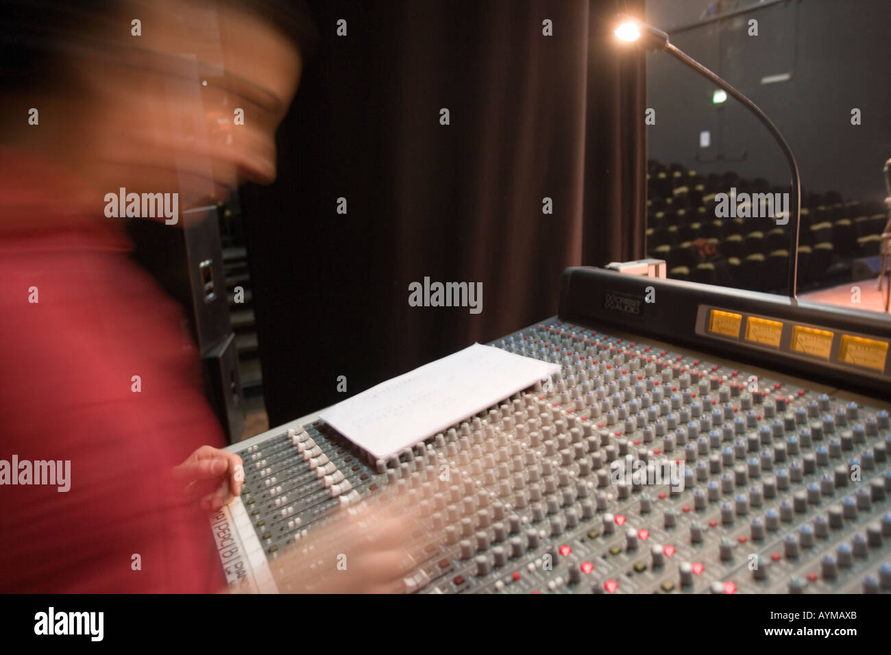 music mixer in a theater Stock Photo Alamy