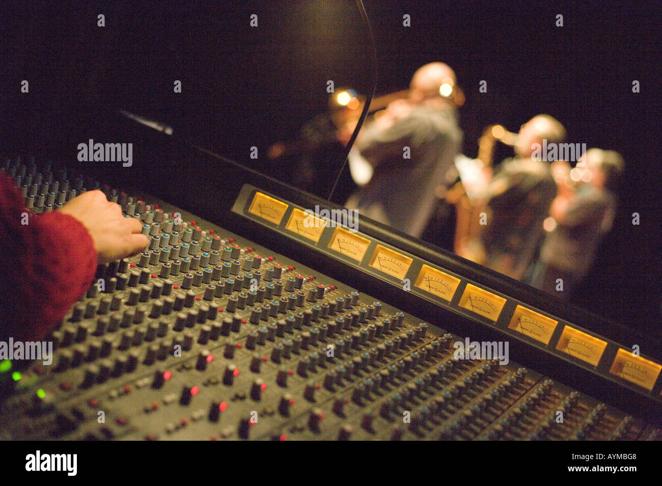 music mixer in a theater Stock Photo Alamy